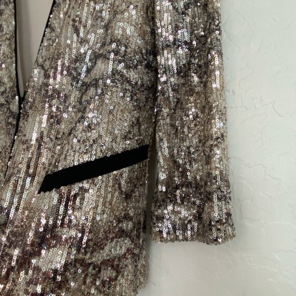Frank Lyman Blazer Women Sz 12 Gold Sequins Formal Evening Wear New Year Jacket - Picture 11 of 11